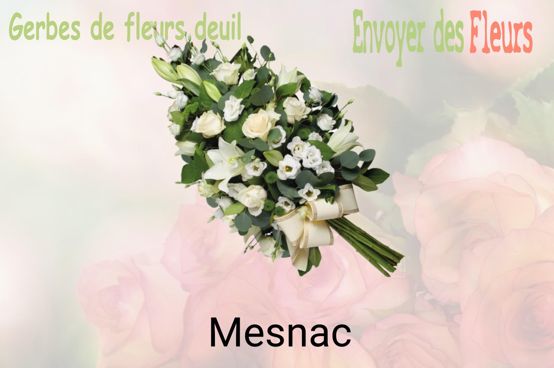 Gerbe de fleurs de deuil livrée à Mesnac